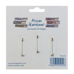 Jane Austen Set of 3 Pin Badges Pin Badges And Earrings