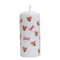Sale Love Heart Rainbow Pillar Candle Candles